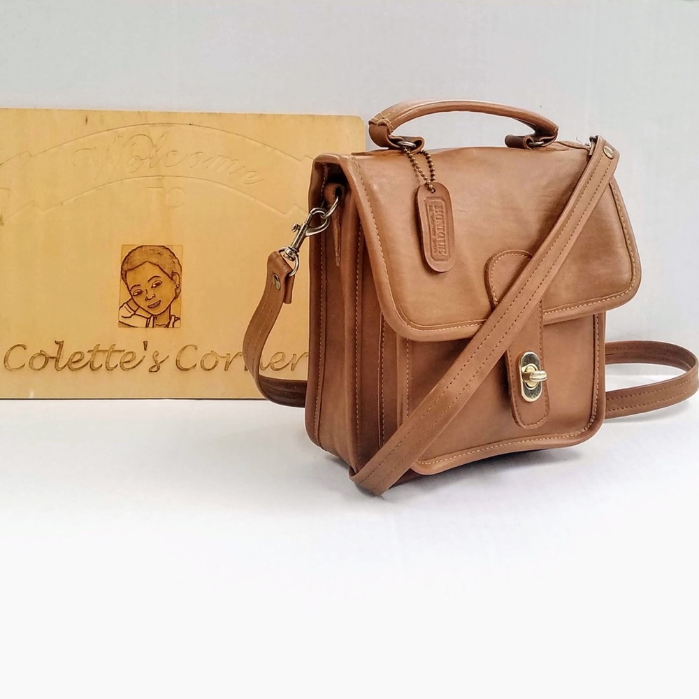💼 Monique Tan Vegan Leather Crossbody Satchel Bag